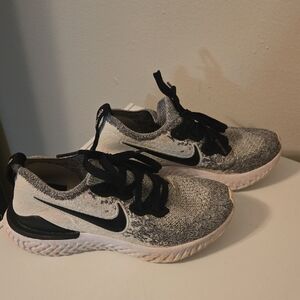 Nike Kids Black, Gray and White Knit Sneakers